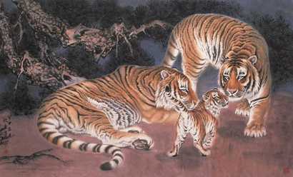 马欣乐 2004年作 虎 横幅